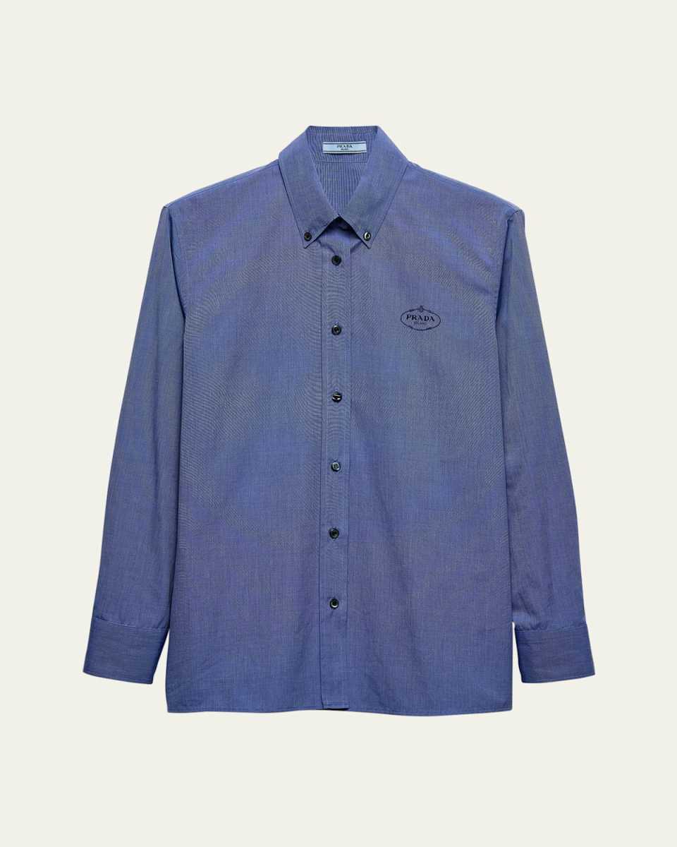 Logo Embroidered Fil-a-Fil Shirt